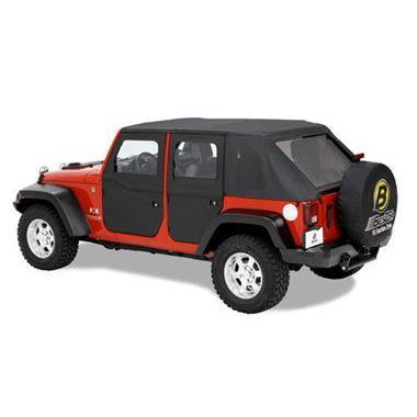 Supertop Two-Piece Rear Doors for Factory Tops Supertops and Sunrider Tops in Black Diamond