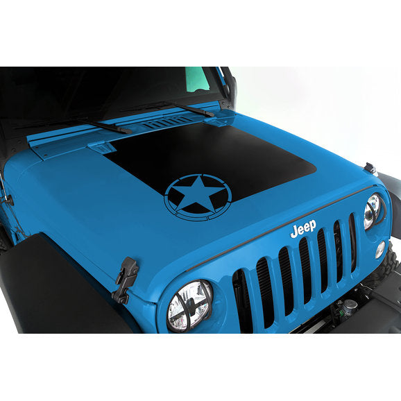 Rugged Ridge 12300.15 Vinyl Star Hood Black Out for 07-18 Jeep Wrangler JK