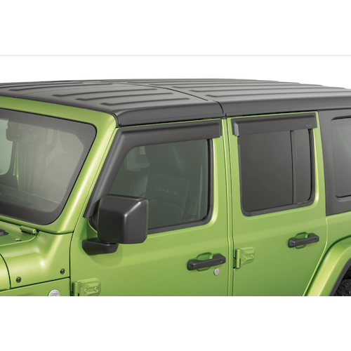 Rugged Ridge 11349.17 Front and Rear Window Visors in Matte Black for 2019 On Jeep Wrangler JL Unlimited Gladiator JT