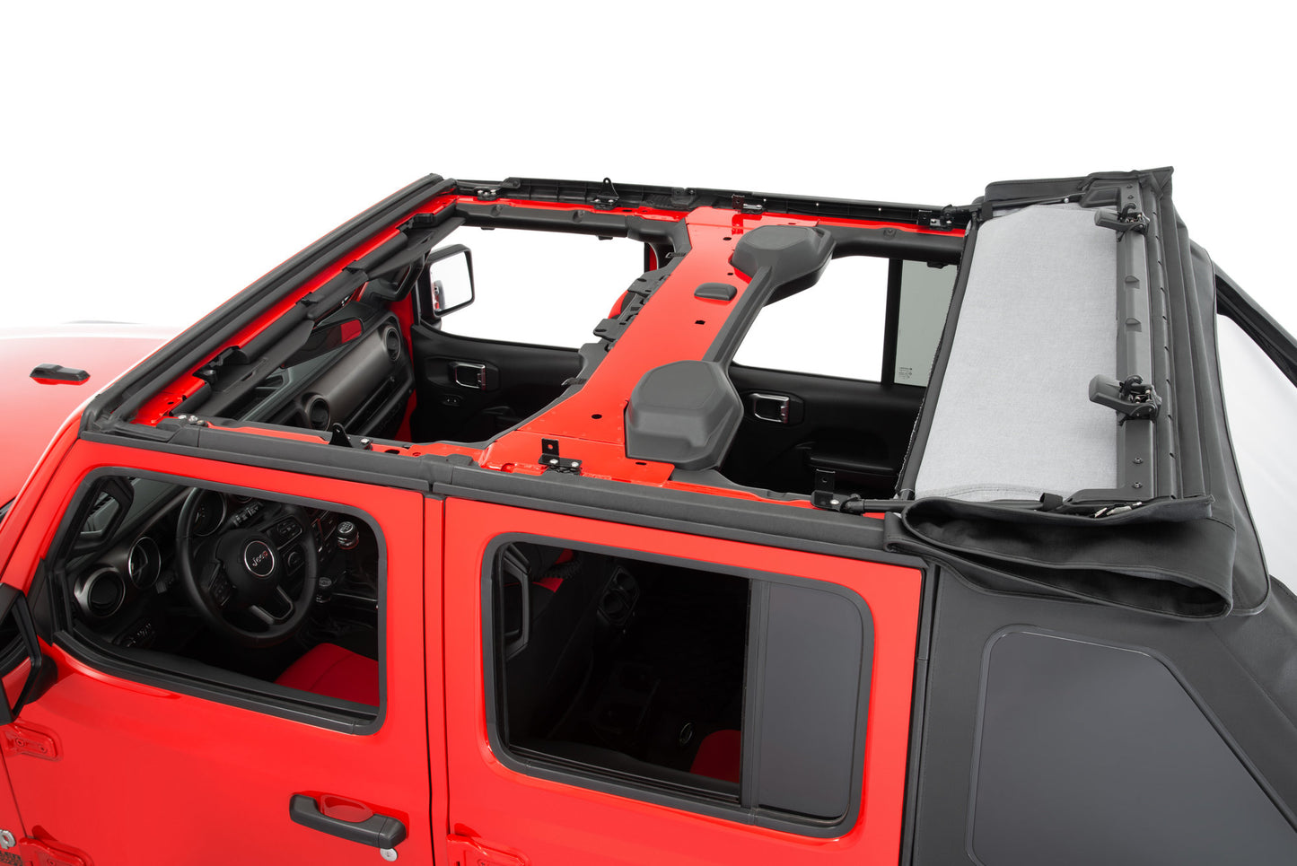 MasterTop 15501624 Fastback Soft Top In MasterTwill Fabric for 18+ Jeep Wrangler JL Unlimited