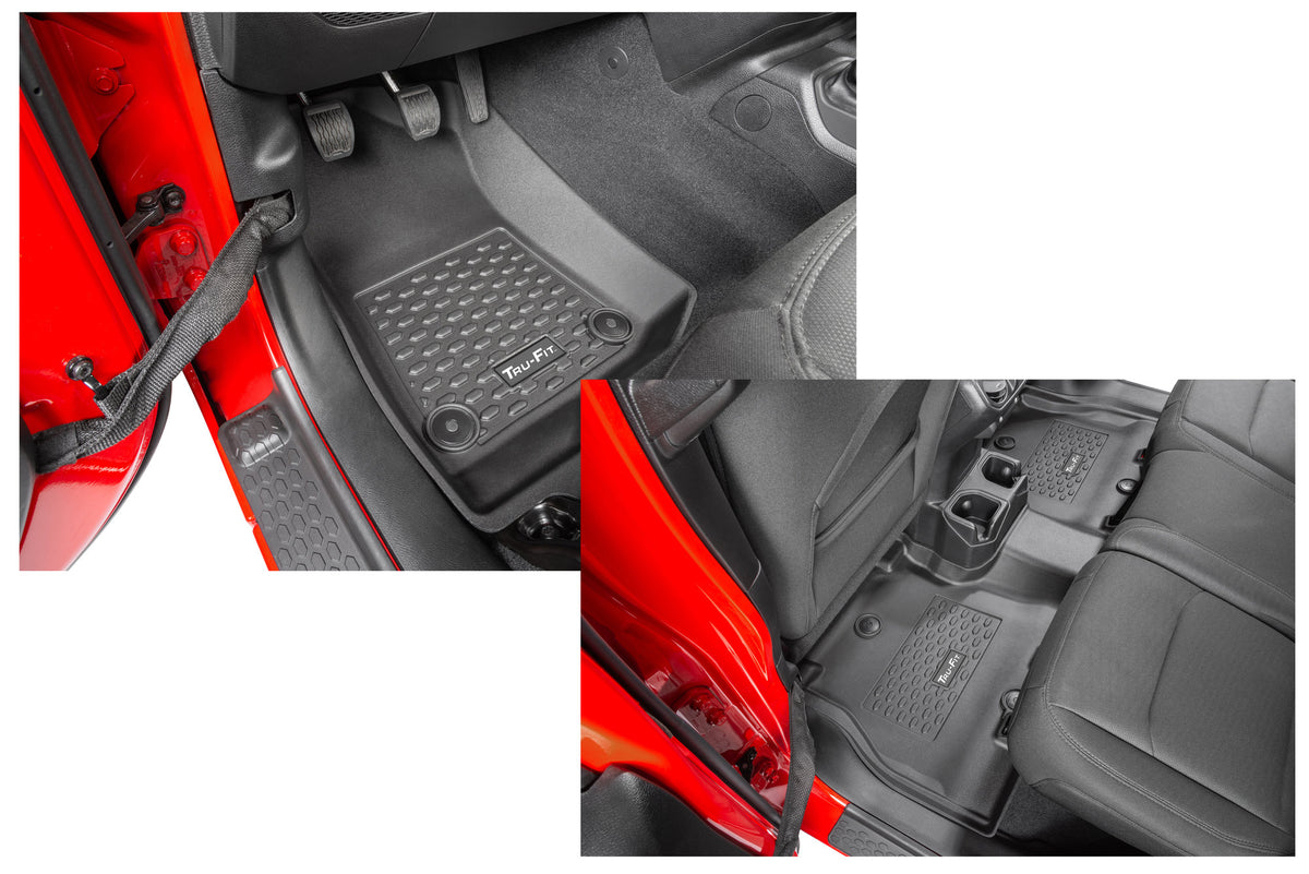 Quadratec Tru-Fit® Front and Rear Floor Liners for 2019 on Jeep Wrangler JL Unlimited