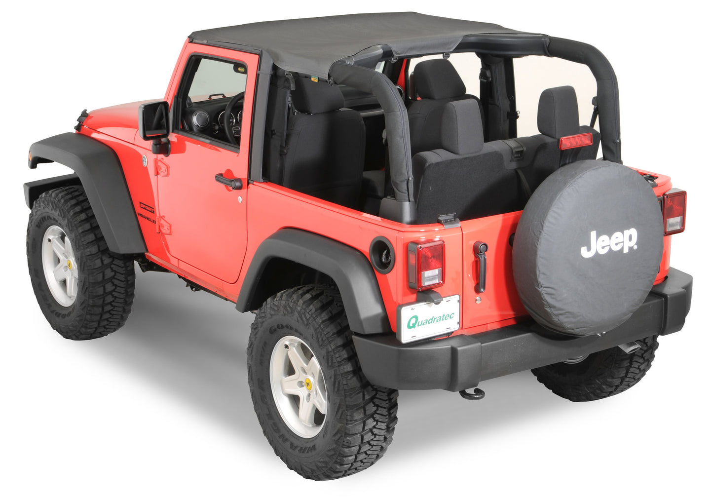 QuadraTop 11022 2435 Bimini Top in Black Diamond for 07-18 Jeep Wrangler JK 2 Door