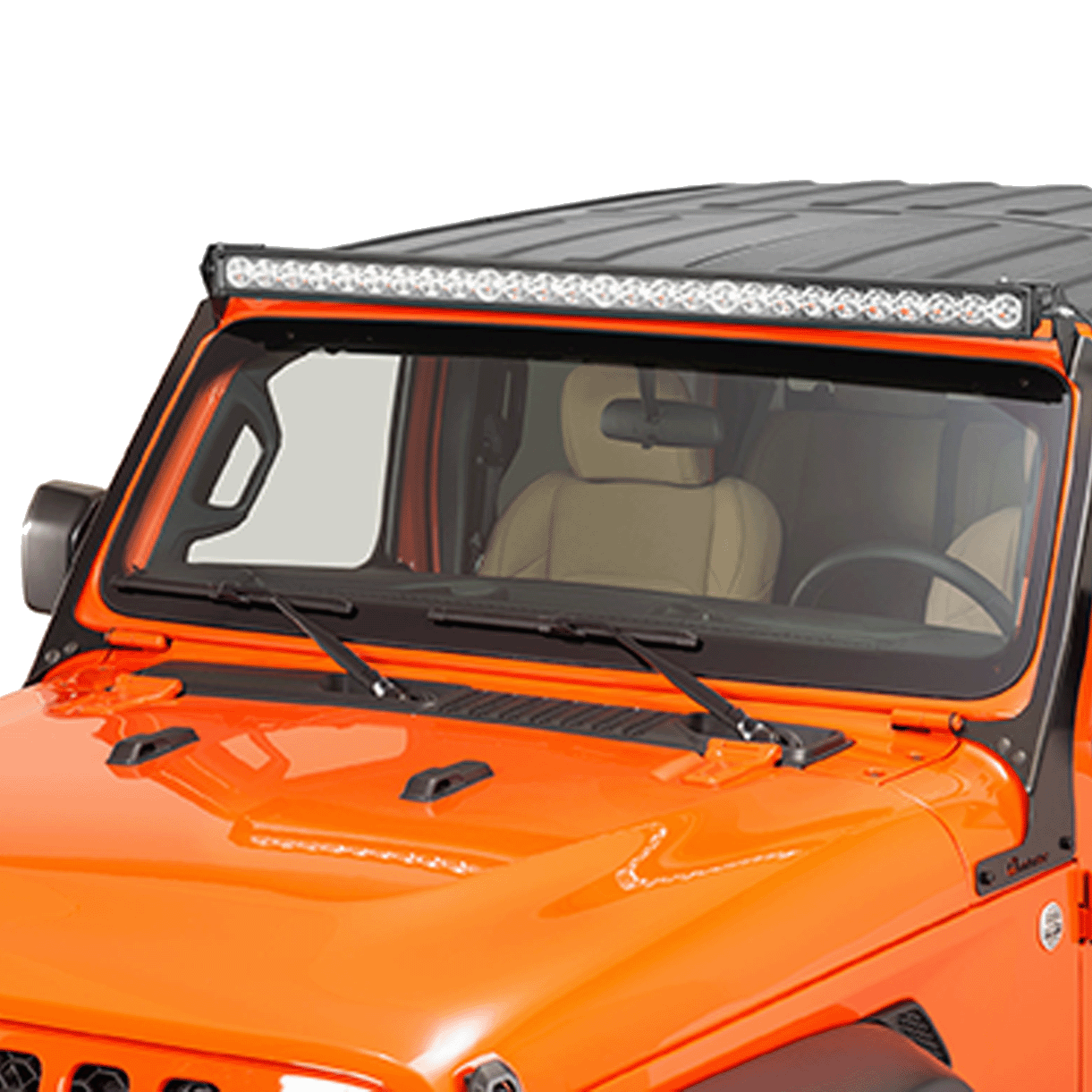 Quadratec - Windscreen Light Bar Brackets w/ A-Pillar Light Mounts for JL Wrangler & JT Gladiator
