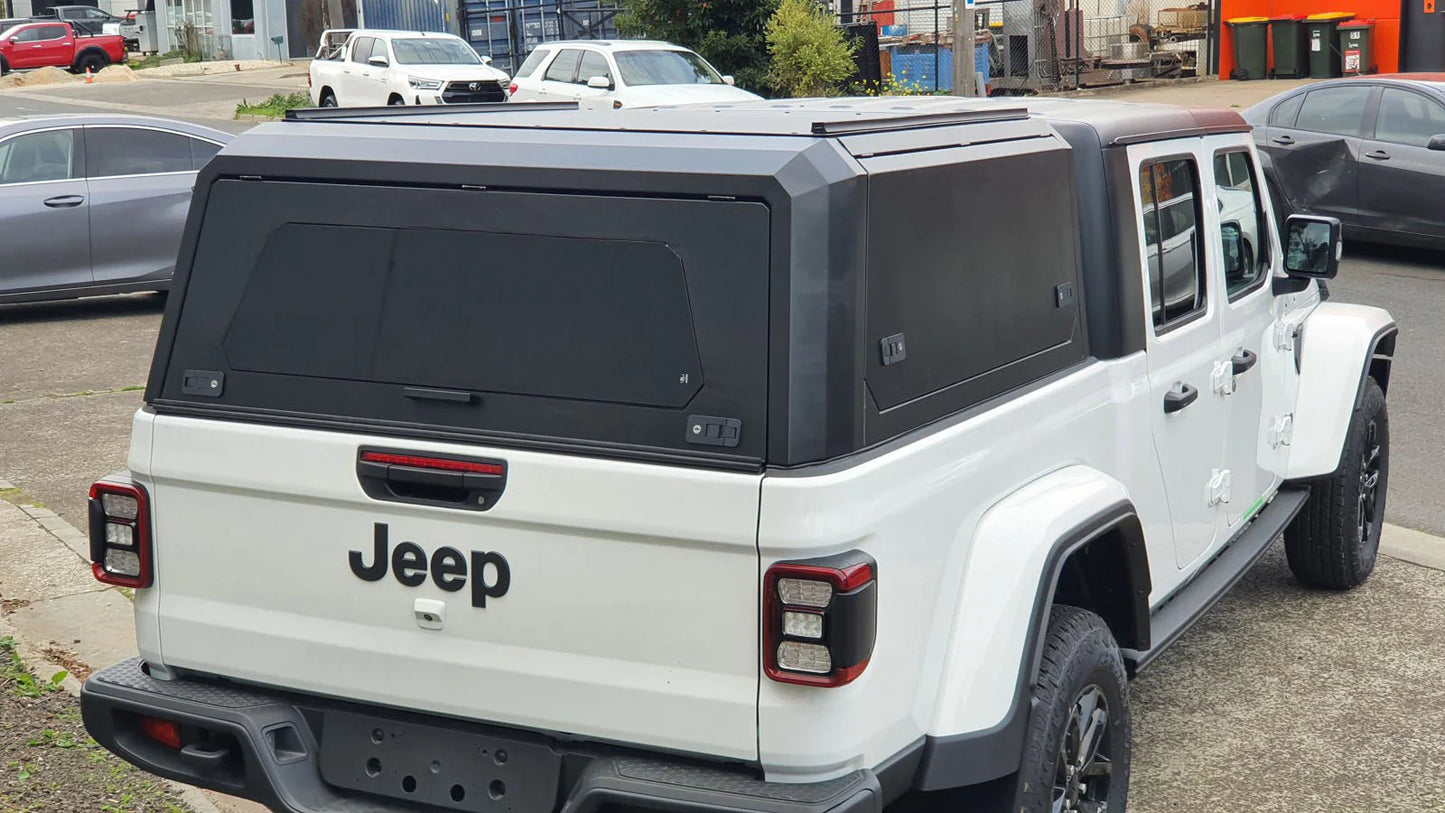 Bodyline - Jeep Gladiator DC 2020+ BLACK TITAN HYBRID CANOPY - Stainless Steel Alloy Modular