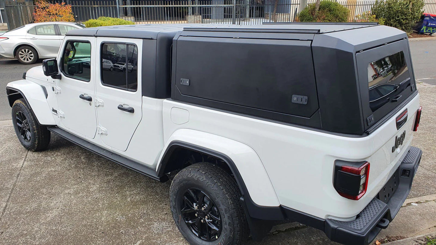 Bodyline - Jeep Gladiator DC 2020+ BLACK TITAN HYBRID CANOPY - Stainless Steel Alloy Modular