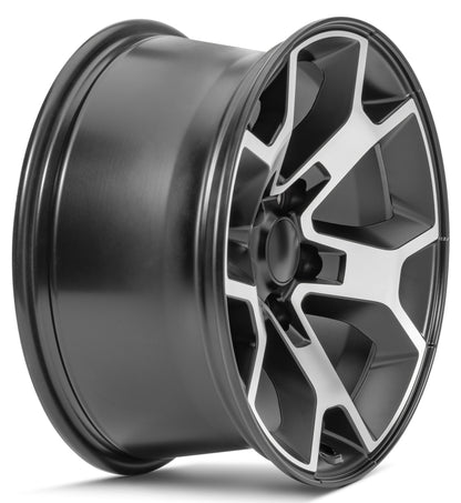 QUADRATEC - Morphic Wheel in 17x8.5 with 5.2in Backspace Black with Machined Face for 07-23 Jeep Wrangler JL, JK & Gladiator JT