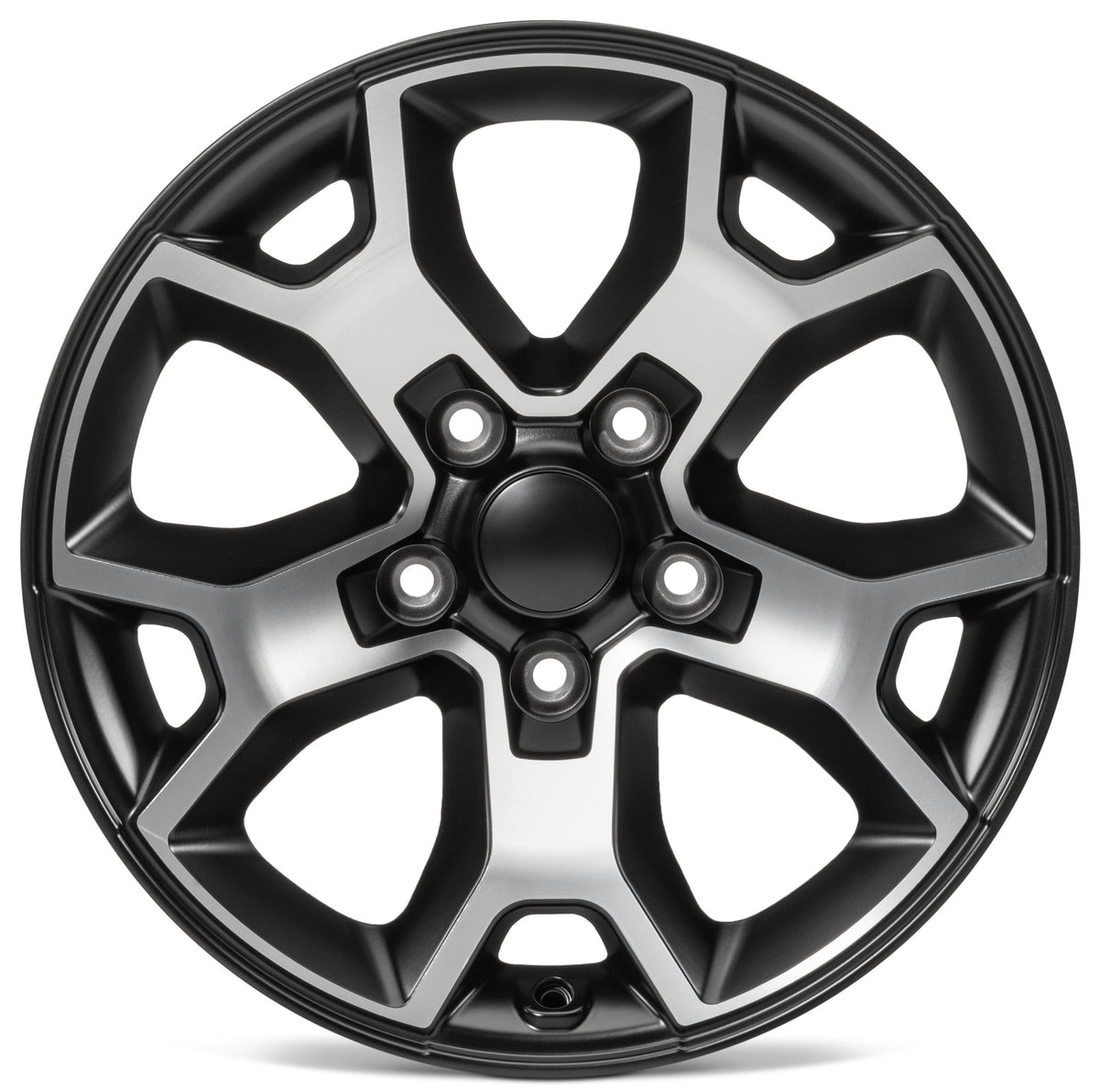 QUADRATEC - Morphic Wheel in 17x8.5 with 5.2in Backspace Black with Machined Face for 07-23 Jeep Wrangler JL, JK &amp; Gladiator JT