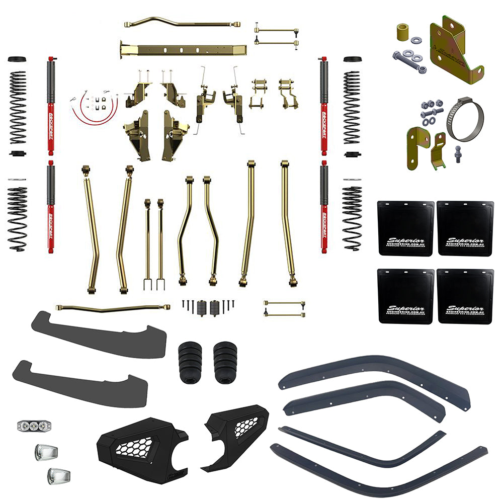 SUPERIOR ENGINEERING - JT Gladiator Aus Wide Legal Bolt-In Long Arm 4 Inch Lift, Suits 35-37” Tyres, 3.5T GVM