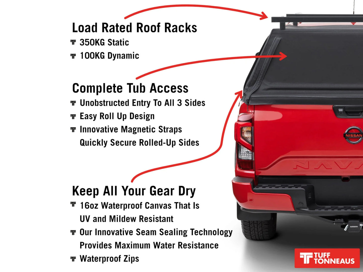 Tuff Tonneaus - Tuff Canvas Canopy For JT Gladiator