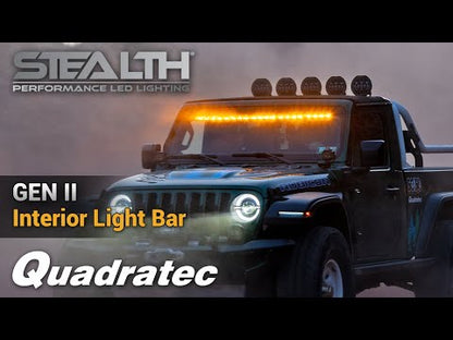 Quadratec Gen II Stealth LED Interior Mount 50” Light Bar 2-Piece for 18-24 Jeep Wrangler JL & Gladiator JT With ACC