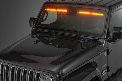 Quadratec Gen II Stealth LED Interior Mount 50” Light Bar 2-Piece for 18-24 Jeep Wrangler JL & Gladiator JT With ACC