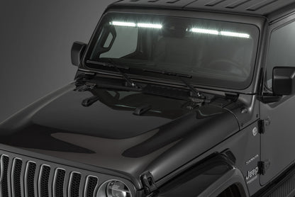 Quadratec Gen II Stealth LED Interior Mount 50” Light Bar 2-Piece for 18-24 Jeep Wrangler JL & Gladiator JT With ACC