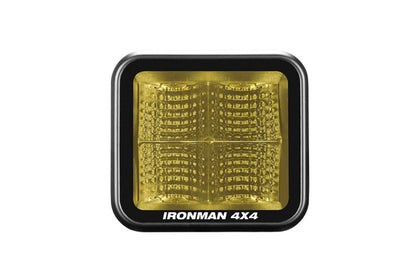 Ironman 4x4 20W Bright Cube FLOOD Beam LED Cube Light - 70 x 64mm (Pair) - AMBER ILED20BFA