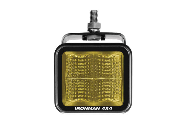 Ironman 4x4 20W Bright Cube FLOOD Beam LED Cube Light - 70 x 64mm (Pair) - AMBER ILED20BFA