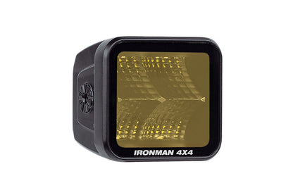 Ironman 4x4 20W Bright Cube FLOOD Beam LED Cube Light - 70 x 64mm (Pair) - AMBER ILED20BFA
