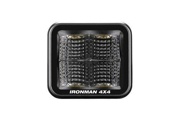 Ironman 4x4 - 20W Bright Cube FLOOD Beam LED Cube Light - 70 x 64mm (Pair) - CLEAR ILED20BF
