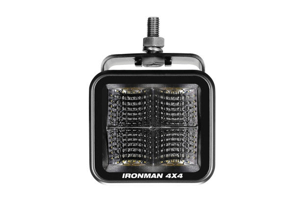 Ironman 4x4 - 20W Bright Cube FLOOD Beam LED Cube Light - 70 x 64mm (Pair) - CLEAR ILED20BF