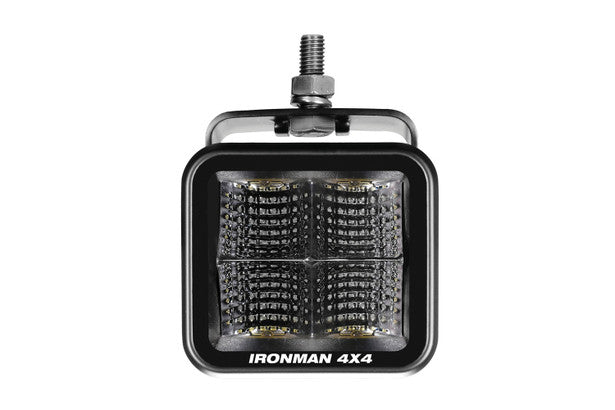 Ironman 4x4 - 20W Bright Cube FLOOD Beam LED Cube Light - 70 x 64mm (Pair) - CLEAR