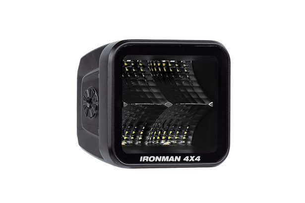Ironman 4x4 - 20W Bright Cube FLOOD Beam LED Cube Light - 70 x 64mm (Pair) - CLEAR