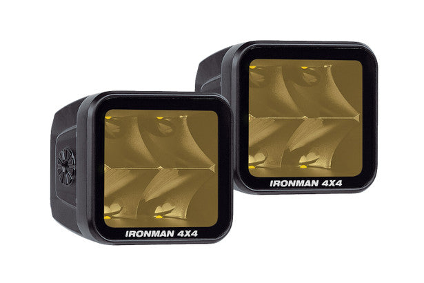 Ironman 4x4 - 20W Bright Cube SPOT Beam LED Cube Light - 70 x 64mm (Pair) - AMBER ILED20BA