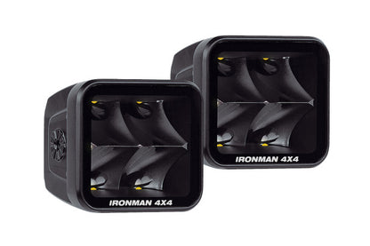 Ironman 4x4 - 20W Bright Cube SPOT Beam LED Cube Light - 70 x 64mm (Pair) - CLEAR ILED20B