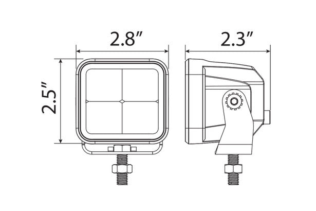 Ironman 4x4 - 20W Bright Cube SPOT Beam LED Cube Light - 70 x 64mm (Pair) - CLEAR ILED20B