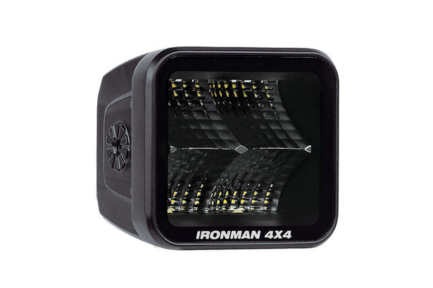 Ironman 4x4 - 40W Bright CUBE Flood Beam LED Cube Light - 81 x 75mm (Pair) - CLEAR