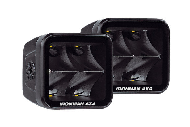 Ironman 4x4 - 40W Bright Cube SPOT Beam LED Cube Light - 81 x 75mm (Pair) - CLEAR