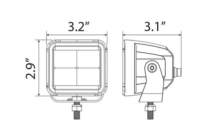 Ironman 4x4 - 40W Bright CUBE Flood Beam LED Cube Light - 81 x 75mm (Pair) - AMBER ILED80BFA