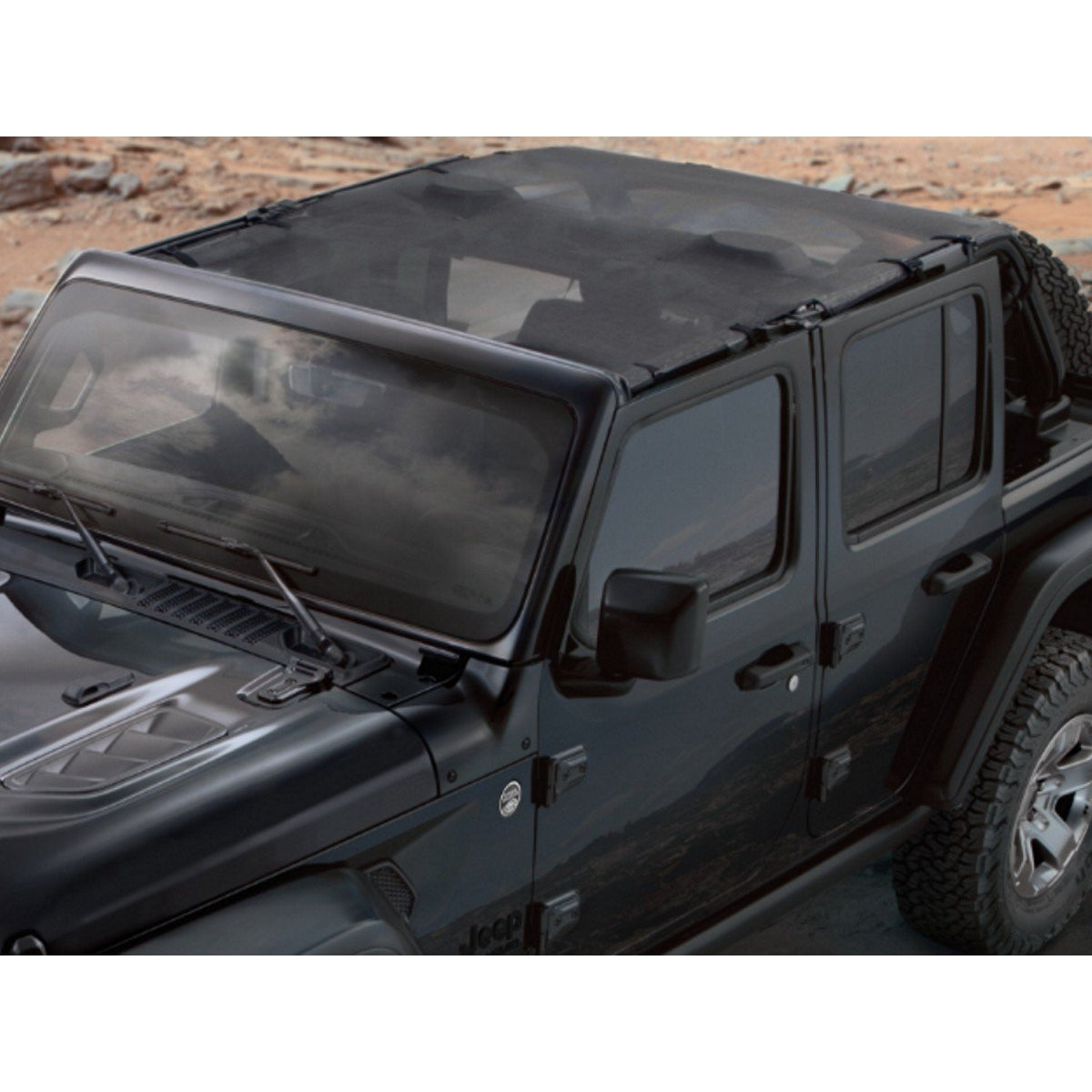 Mopar Sun Bonnet - 4 Door - Black Mesh