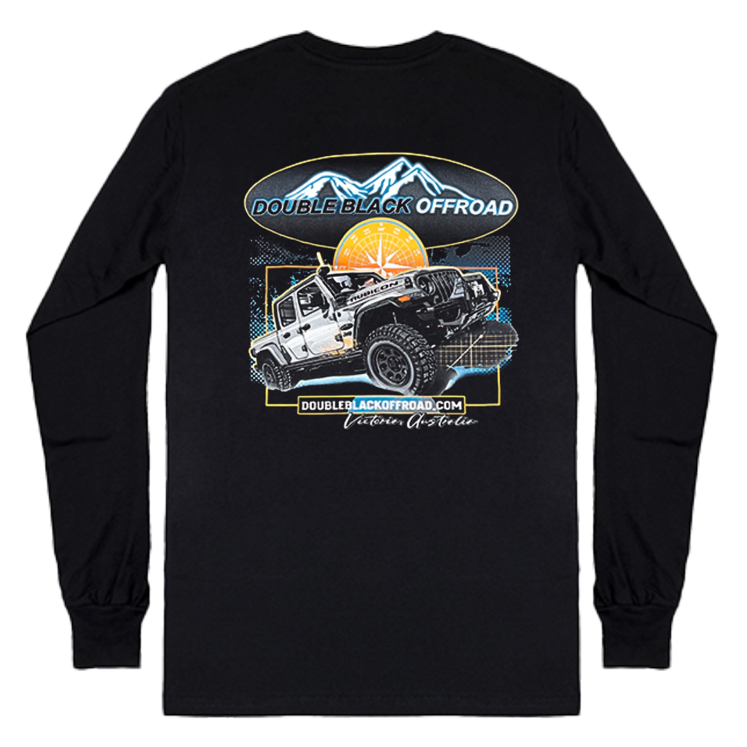 Double Black Offroad Long Sleeve Black T Shirt