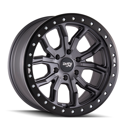 Dirty Life DT-1 9303, 17x9 Wheel with 5x5 Bolt Pattern - Matte Gunmetal/Satin Graphite - 9303-7973MGT12