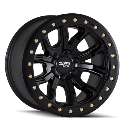 Dirty Life DT-1 9303, 17x9 Wheel with 5x5 Bolt Pattern - Matte Black - 9303-7973MB12