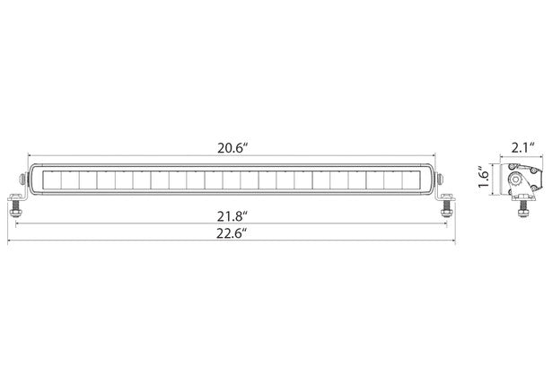Ironman 4x4 - 105W Bright Sabre-X Single Row Slim Lightbar 522mm (20" Straight) - JL Wrangler / JT Gladiator ILBSR003B