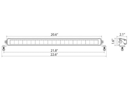 Ironman 4x4 - 105W Bright Sabre-X Single Row Slim Lightbar 522mm (20" Straight) - JL Wrangler / JT Gladiator ILBSR003B