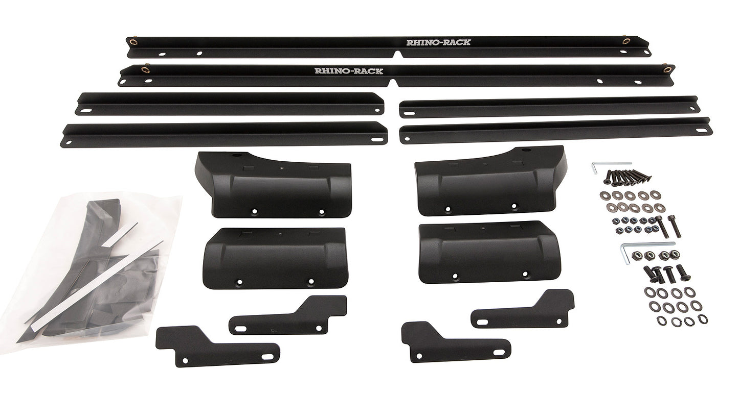 Rhino Rack VORTEX RCL BLACK 2 BAR RHINO-RACK BACKBONE ROOF RACK JK Wrangler 2 Door 2007 to 2018 JC-01320