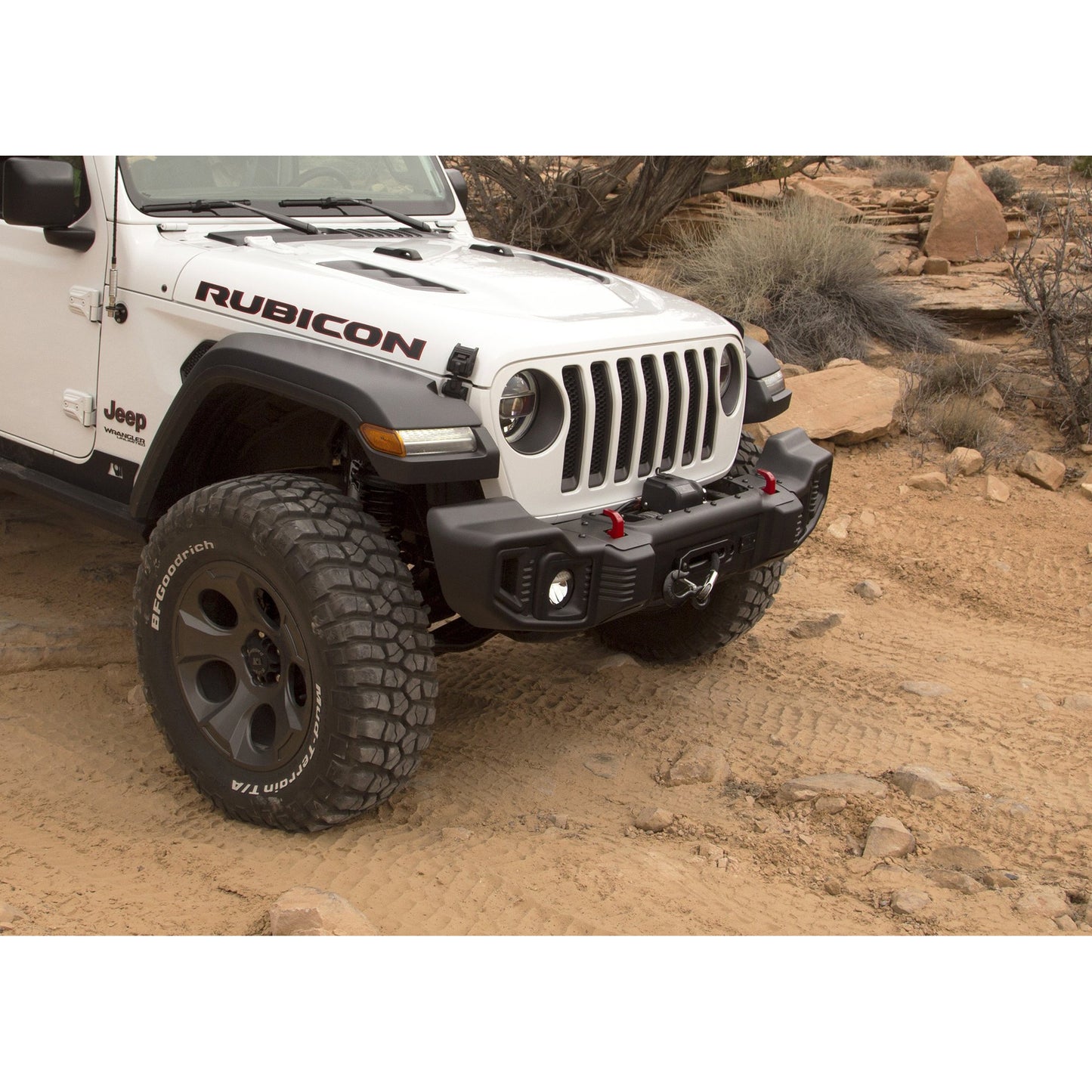 Rugged Ridge 11543.16 Winch Mount Plate for 18+  Jeep Wrangler JL & Gladiator JT with Factory Steel or Spartacus Front Bumpers