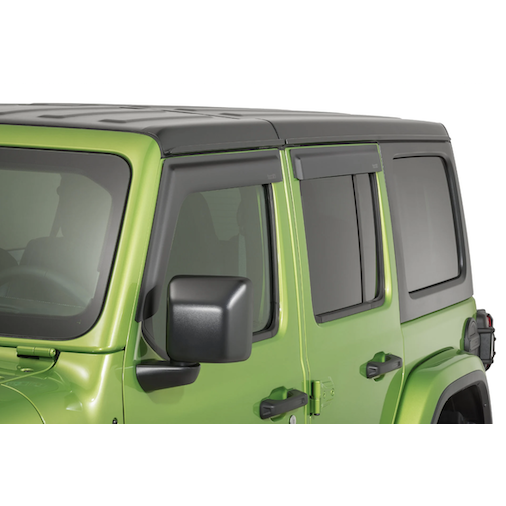 Rugged Ridge 11349.17 Front and Rear Window Visors in Matte Black for 2019 On Jeep Wrangler JL Unlimited & Gladiator JT