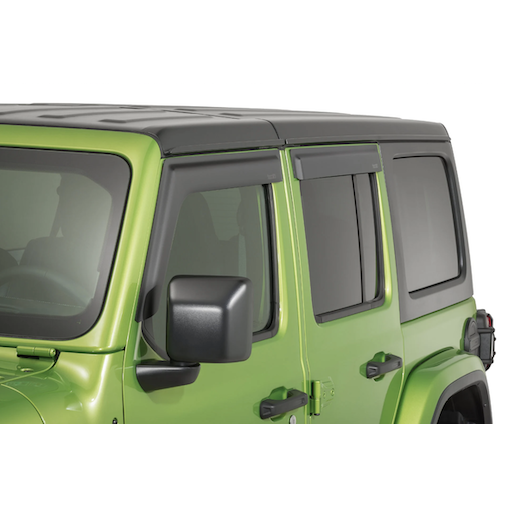 Rugged Ridge 11349.17 Front and Rear Window Visors in Matte Black for 2019 On Jeep Wrangler JL Unlimited &amp; Gladiator JT