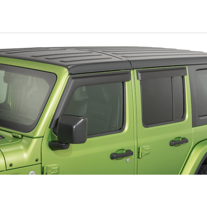 Rugged Ridge 11349.17 Front and Rear Window Visors in Matte Black for 2019 On Jeep Wrangler JL Unlimited & Gladiator JT