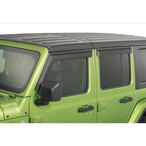 Rugged Ridge 11349.17 Front and Rear Window Visors in Matte Black for 2019 On Jeep Wrangler JL Unlimited &amp; Gladiator JT