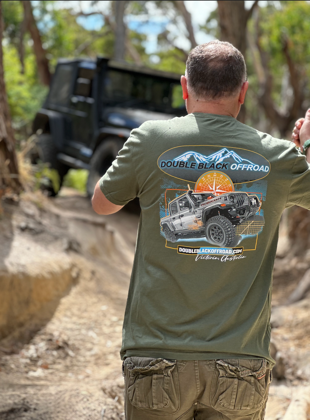 Double Black Offroad Military Green T Shirt