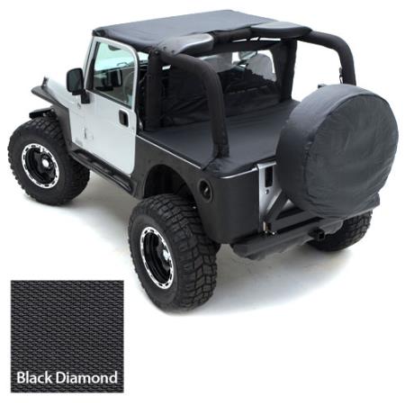 Smittybilt Jeep 4 Door Tonneau Cover in Black Diamond