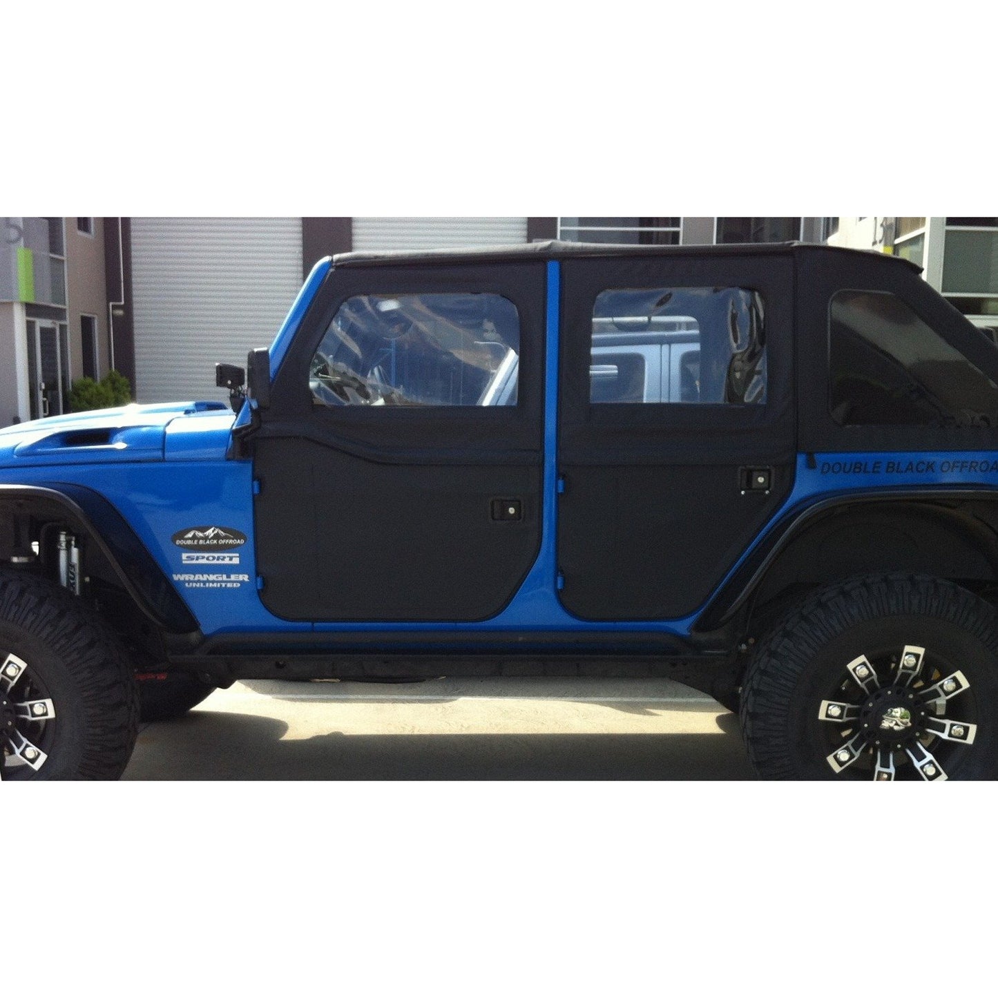 Supertop Two-Piece Rear Doors for Factory Tops Supertops and Sunrider Tops in Black Diamond
