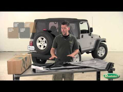 QuadraTop Replacement Soft Top with Upper Doors & Tinted Rear Windows for 97-06 Jeep Wrangler TJ