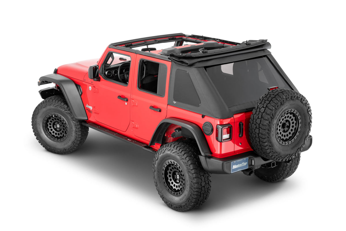MasterTop 15501624 Fastback Soft Top In MasterTwill Fabric for 18+ Jeep Wrangler JL Unlimited