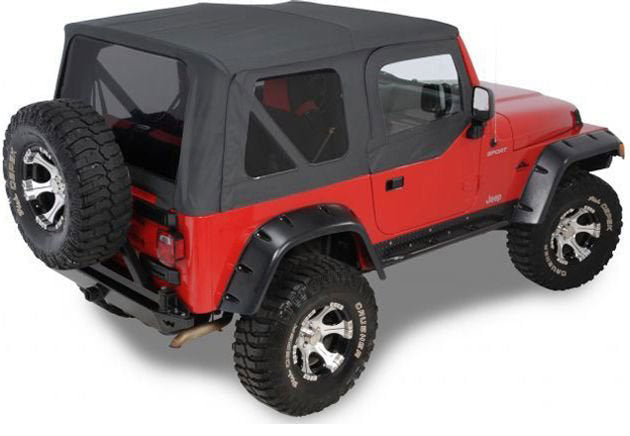 QuadraTop Replacement Soft Top with Upper Doors &amp; Tinted Rear Windows for 97-06 Jeep Wrangler TJ