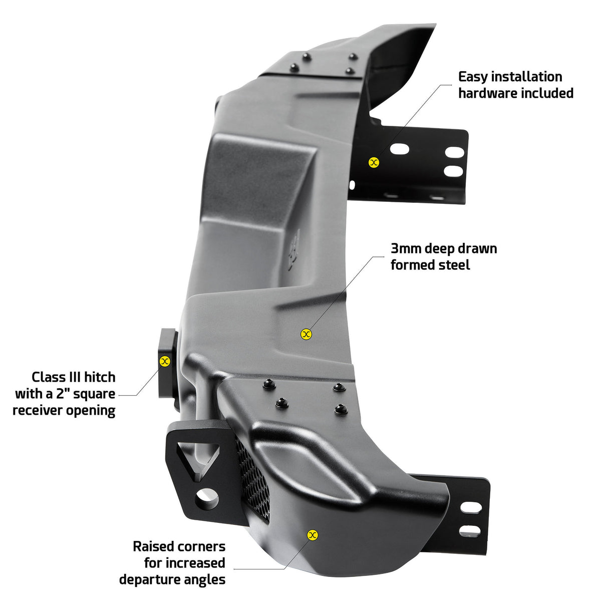 Smittybilt 77732 Stryker Rear Bumper for 18+ Jeep Wrangler JL 2 and 4 door
